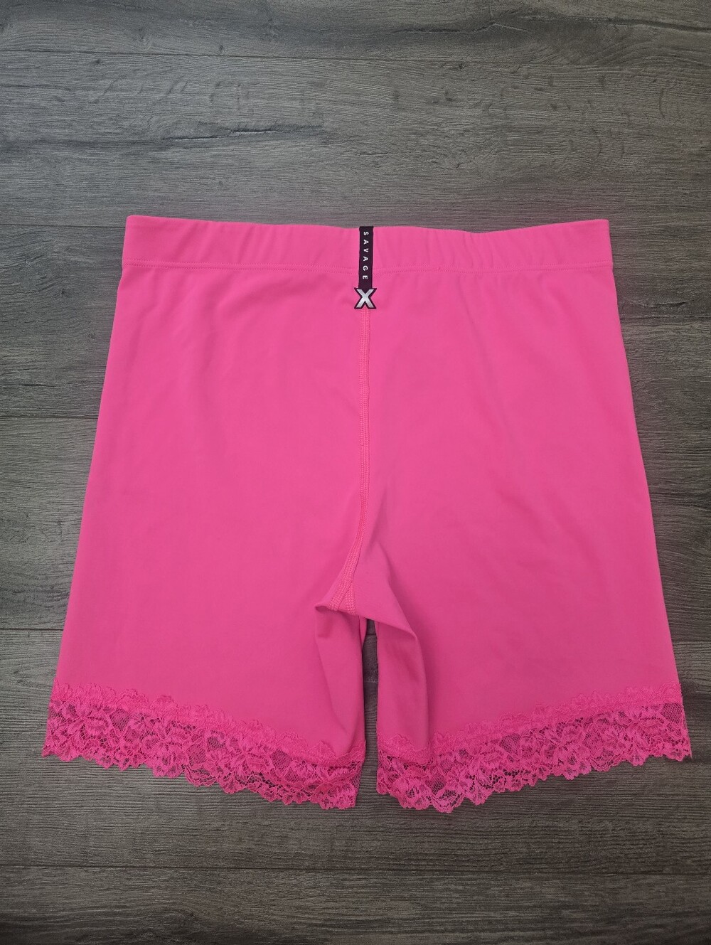 Savage X Fenty Lace Race High-Waist Bike Short Pink Palace Size XL - Picture 4 of 11